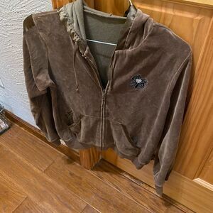 Joe Boxer Womens velour zip up jacket